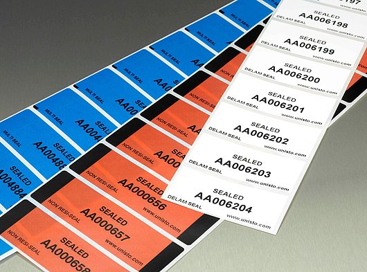 Unisto Tamper Evident Labels - Security Seals